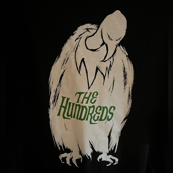 “The Hundreds” BLACK T Shirt XL BIG ugly Scary VULTURE Bird Print Mens Cotton XL - Picture 10 of 10
